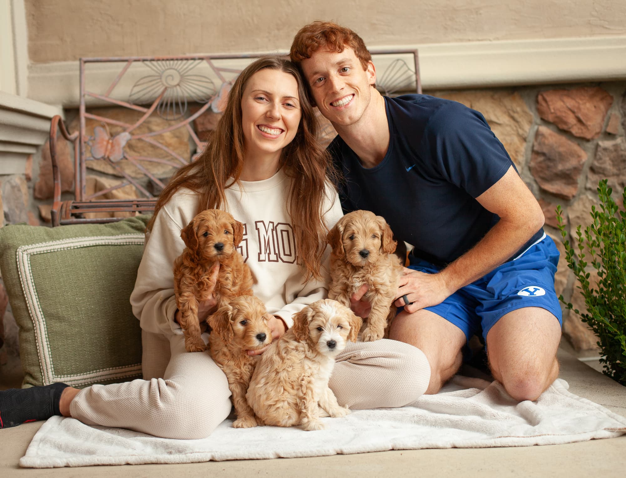 Group photo with the puppies