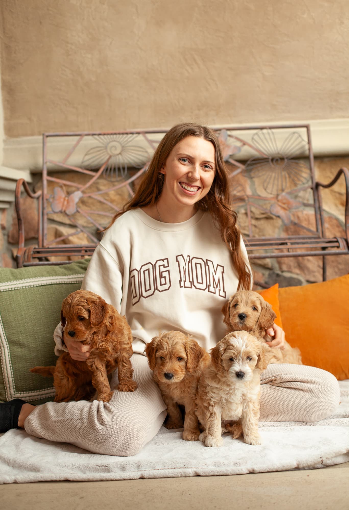 All the puppies sitting together